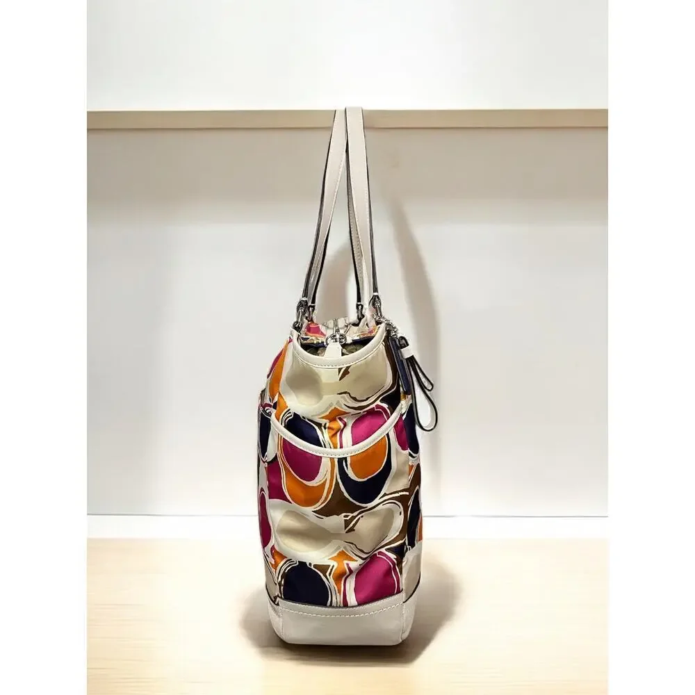 Coach F23299 Park Hand Drawn Scarf Print North/South Tote & Matching Wristlet